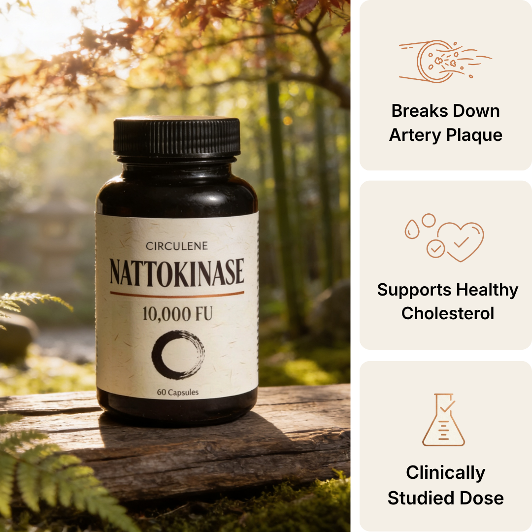 Circulene Nattokinase 10,000 FU - Dissolves the hardened plaque trapped inside your artery walls