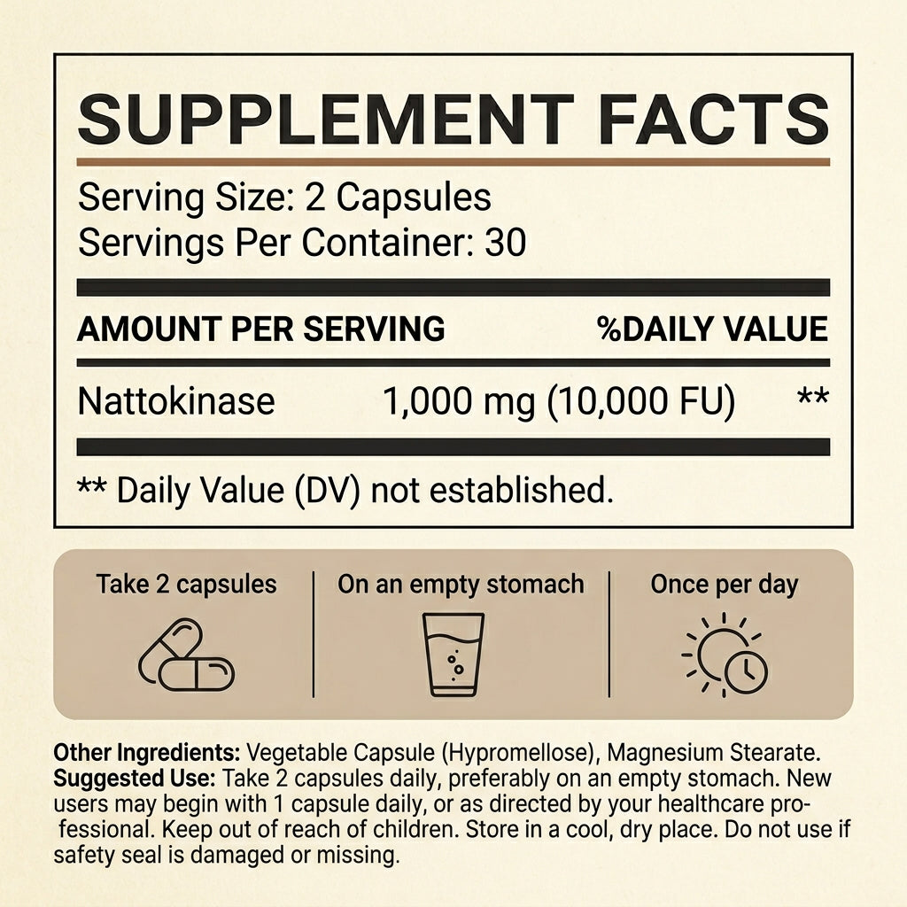 Circulene Nattokinase 10,000 FU - Dissolves the hardened plaque trapped inside your artery walls
